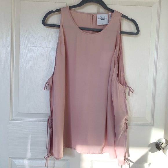NWT Revolve L'academie Tie Sleeve Blouse Blush Pink - Picture 3 of 13